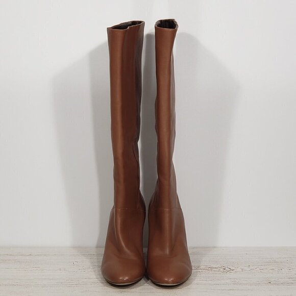 Cole Haan  Camel Brown Leather Heeled Knee Boots  Women's Size 10.5B - Picture 5 of 10